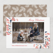 レッドベリーフェスティバルのクリスマスホリデーフォトカード シーズンカード (正面/裏面)