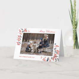 レッドベリーフェスティバルのクリスマスホリデー写真 シーズンカード