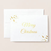 レッドベリーフェスティバルのクリスマスホリデー写真 箔カード (封筒付き正面)