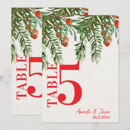 レッドベリーフェスティバル結婚クリスマステーブル番号 サンキューカード