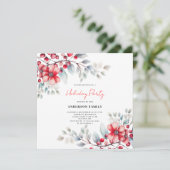 レッドベリーフローラ水彩クリスマス 招待状 (スタンド正面)