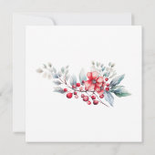 レッドベリーフローラ水彩クリスマス 招待状 (裏面)