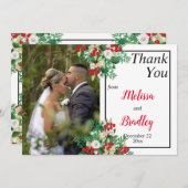 レッドベリーフローラ結婚ホリデーズサンキュー サンキューカード (正面/裏面)