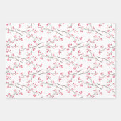 レッドベリーブランチウィンターホリデー ラッピングペーパーシート (正面3)