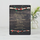 レッドベリーブランチ&ライト素朴ブライダルシャワー 招待状 (スタンド正面)