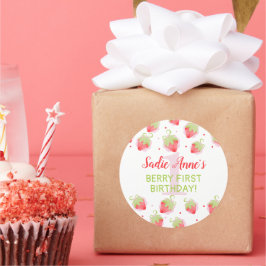 レッドベリーベリースイートストロベリー誕生日 ラウンドシール