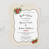 レッドベリーホリデーリハーサルディナー招待状 招待状 (正面/裏面)