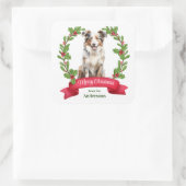 レッドベリーホリーバナーオーストラリアシェパードホリデー スクエアシール (バッグ)