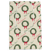 レッドベリーホリーメリークリスマス ミディアムペーパーバッグ (正面)