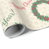 レッドベリーホリーメリークリスマス ラッピングペーパー (ロールコーナー)