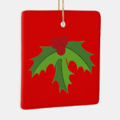 レッドベリーホリー セラミックオーナメント (右)