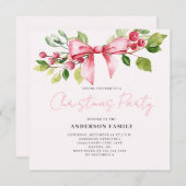 レッドベリーボウクリスマスホリデーパーティー招待状 招待状 (正面/裏面)