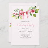 レッドベリーボウクリスマスホリデーパーティー招待状 招待状 (正面/裏面)