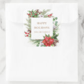 レッドベリーポインセチア・モノグラム スクエアシール (バッグ)