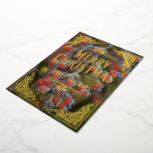 レッドベリーメリークリスマスハッピーホリデーズイヤー 箔シーズンカード (回転した状態)