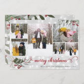 レッドベリーメリークリスマスホリデーカードの写真 シーズンカード (正面/裏面)