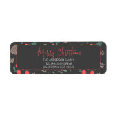 レッドベリーモダンメリークリスマスアドレス ラベル (正面)