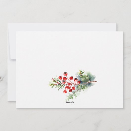 レッドベリーモミ冬のクリスマスウォーターの色の写真 シーズンカード