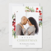 レッドベリーモミ冬のクリスマスウォーターの色の写真 シーズンカード (正面)