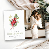 レッドベリーモミ冬のクリスマスウォーターの色の写真 シーズンカード