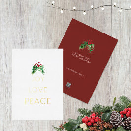 レッドベリーリースウォーターカラー金ゴールド 箔シーズンカード