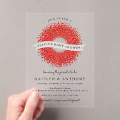 レッドベリーリースフェスティバルクリスマスベビーシャワー アクリル招待状 (インサイチュ (ポータブル))