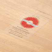 レッドベリーリースフェスティバルクリスマスベビーシャワー アクリル招待状 (レイダウン)