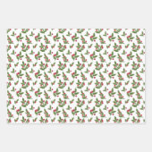 レッドベリーリースフォトコラージュクリスマス ラッピングペーパーシート (正面2)