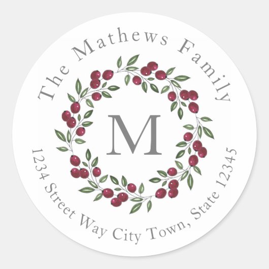 レッドベリーリースラベル ラウンドシール (正面)