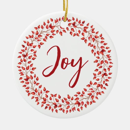 レッドベリーリース企業のクリスマスオーナメント セラミックオーナメント (正面)