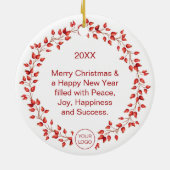 レッドベリーリース企業のクリスマスオーナメント セラミックオーナメント (裏面)