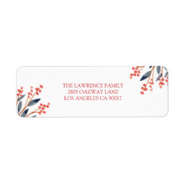 レッドベリーリーフのクリスマスアドレス ラベル