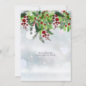 レッドベリー冬の雪片クリスマス シーズンカード (裏面)