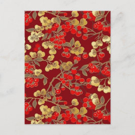レッドベリー千代紙 ポストカード