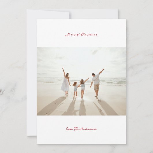 レッドベリー手書きインクメリークリスマス シーズンカード (正面)