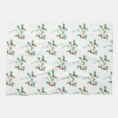 レッドベリー植物 キッチンタオル (横)