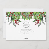 レッドベリー緑のビジネスのロゴクリスマス シーズンカード (裏面)