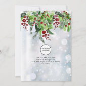 レッドベリー雪の結晶ビジネスロゴクリスマス シーズンカード (裏面)