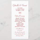 レッドベリー霜の降りたウィンターウェディングプログラム プログラム (裏面)