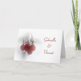 レッドベリー霜の降りたウィンターウェディング招待状 招待状