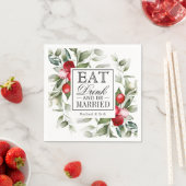 レッドベリー食べズホリデードリンクと結婚したBe スタンダードカクテルナプキン (インサイチュ)