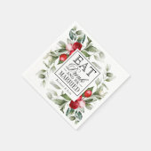 レッドベリー食べズホリデードリンクと結婚したBe スタンダードカクテルナプキン (角)