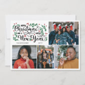 レッドベリー4写真メリークリスマスハッピーニューイヤー シーズンカード (正面)