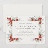 レッドベリー+クリスマスボタニカルホリデーパーティー 招待状 (正面/裏面)