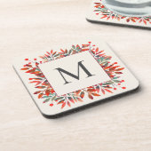 レッドベリー&グリーン離れズモノグラム コースター (左側)