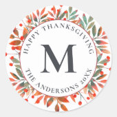 レッドベリー&グリーン離れズモノグラム ラウンドシール (正面)