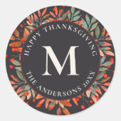 レッドベリー&グリーン離れモノグラムダーク ラウンドシール (正面)