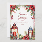 レッドベリー、ホリー&キャンドルクリスマスカード シーズンカード (正面)