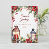 レッドベリー、ホリー&キャンドルクリスマスカード シーズンカード (スタンド正面)