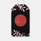 レッドベリー&ホワイト葉ズブラックホリディフェイブ ギフトタグ (裏面)